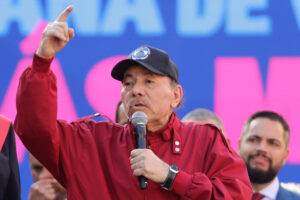 Fotografía de archivo del 10 de enero de 2025 del presidente de Nicaragua, Daniel Ortega, hablando en Caracas (Venezuela). EFE/ Ronald Peña R/
