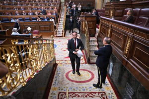 El ministro de Asuntos Exteriores, Unión Europea y Cooperación, José Manuel Albares, en el Congreso de los Diputados en Madrid, este miércoles, durante la primera sesión de control del nuevo período de sesiones. EFE/ Fernando Villar