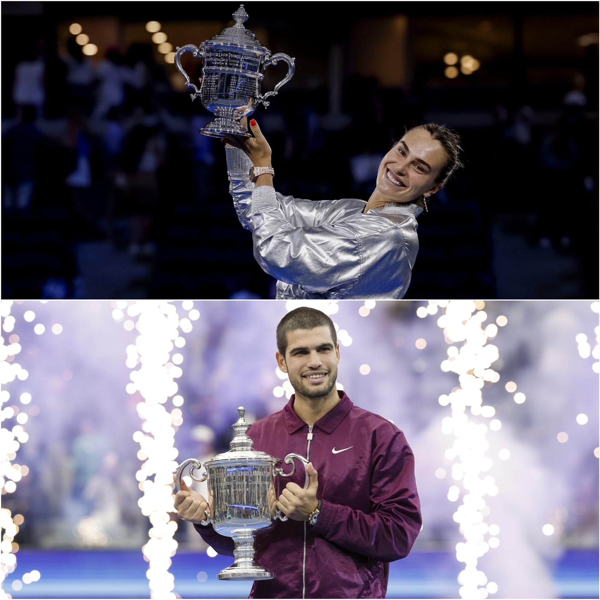 90 millones de dólares en premios. Un 20 % más que en 2024 y un récord absoluto para un torneo de tenis. Eso es lo que ha repartido el Abierto de Estados Unidos entre sus participantes y ganadores. Carlos Alcaraz se lleva un cheque de 5 millones. Aryna Sabalenka también.EFE/EPA