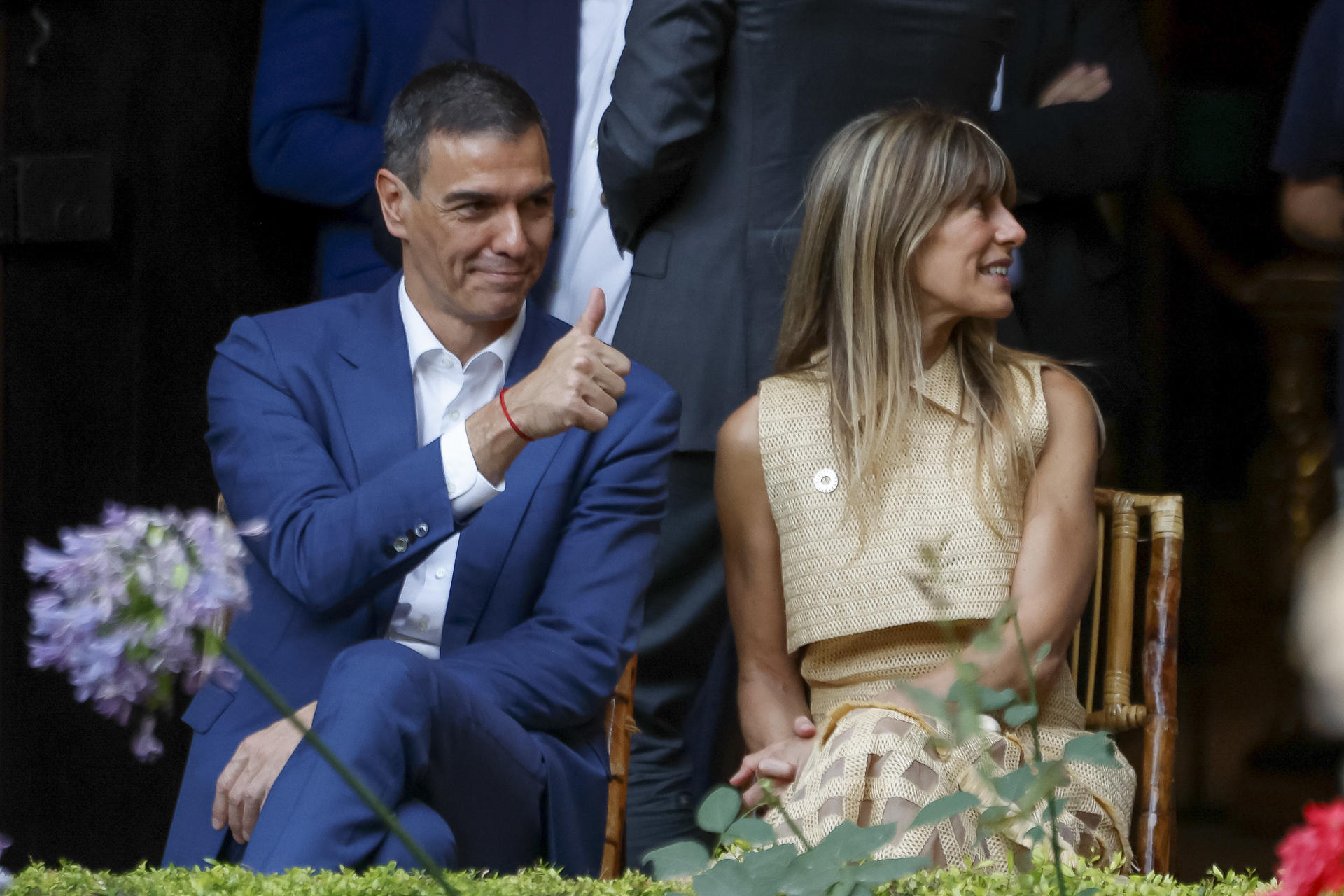El presidente del Gobierno español, Pedro Sánchez y su mujer, Begoña Gómez, en una imagen de archivo. EFE/ JuanJo Martín POOL