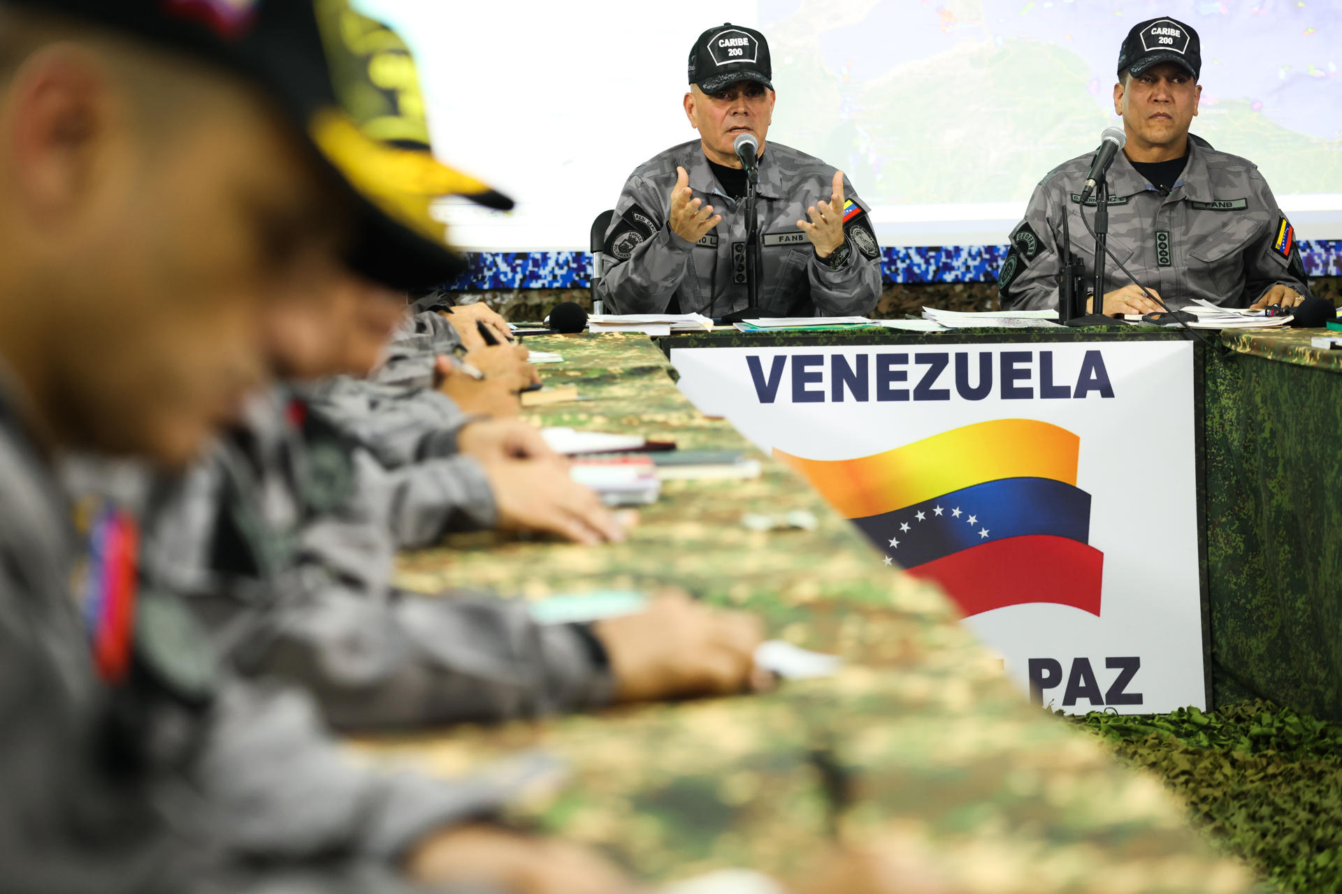 Fotografía cedida del ministro de defensa, Vladimir Padrino López hablando durante un acto militar este 17 de septiembre de 2025, en Caracas (Venezuela). EFE/ Prensa del Palacio De Miraflores
