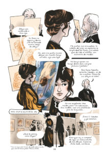 Página del cómic 'Historia del arte en femenino': Muhcas mujeres en cuadros, pero pocas pintoras. EFE/Garbuix Books