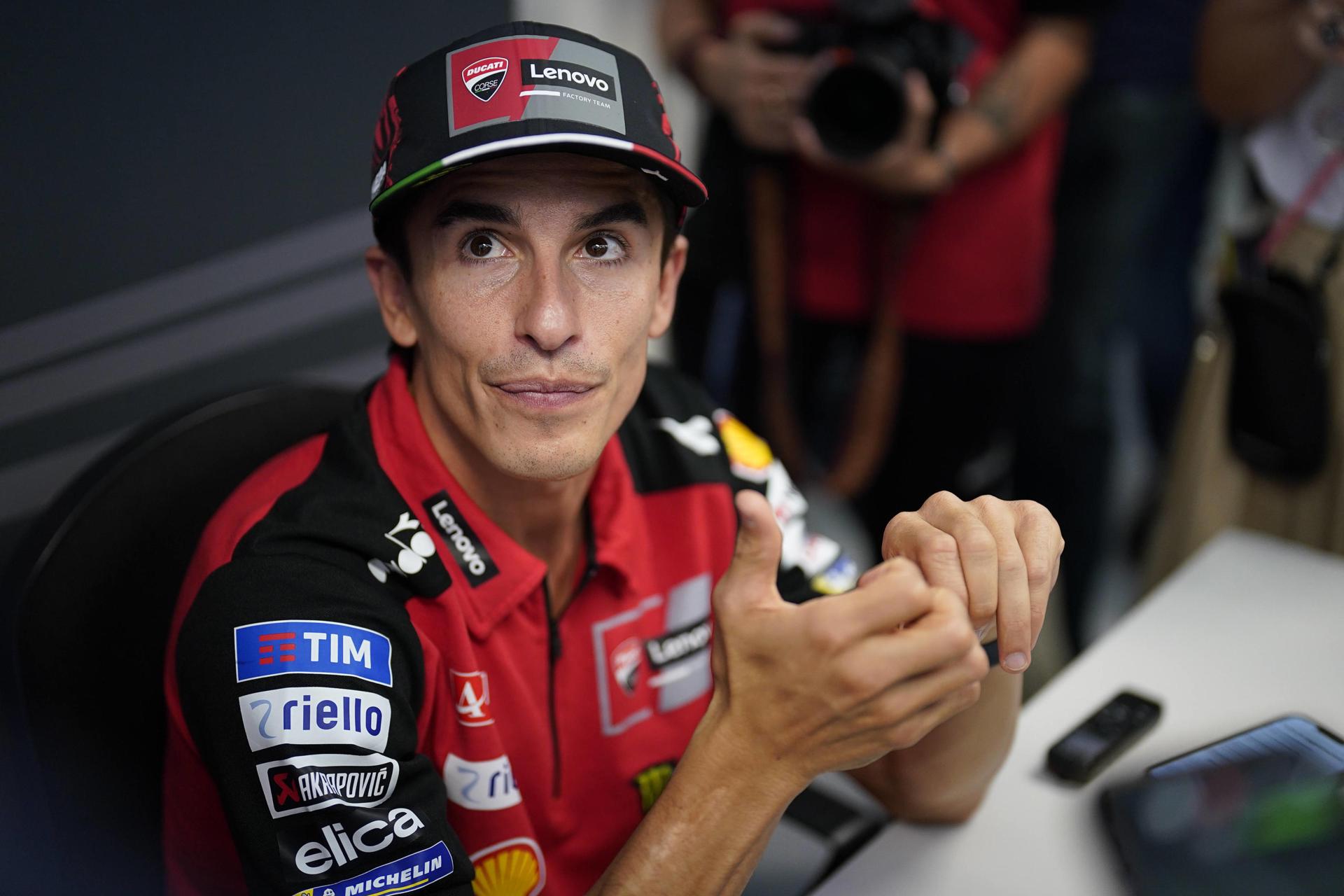 El piloto español Marc Marquez este jueves en el Gran Premio de San Marino.EFE/EPA/DANILO DI GIOVANNI
