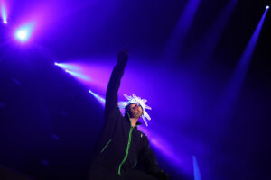 El vocalista de banda británica Jamiroquai durante un concierto. EFE/Elvis González