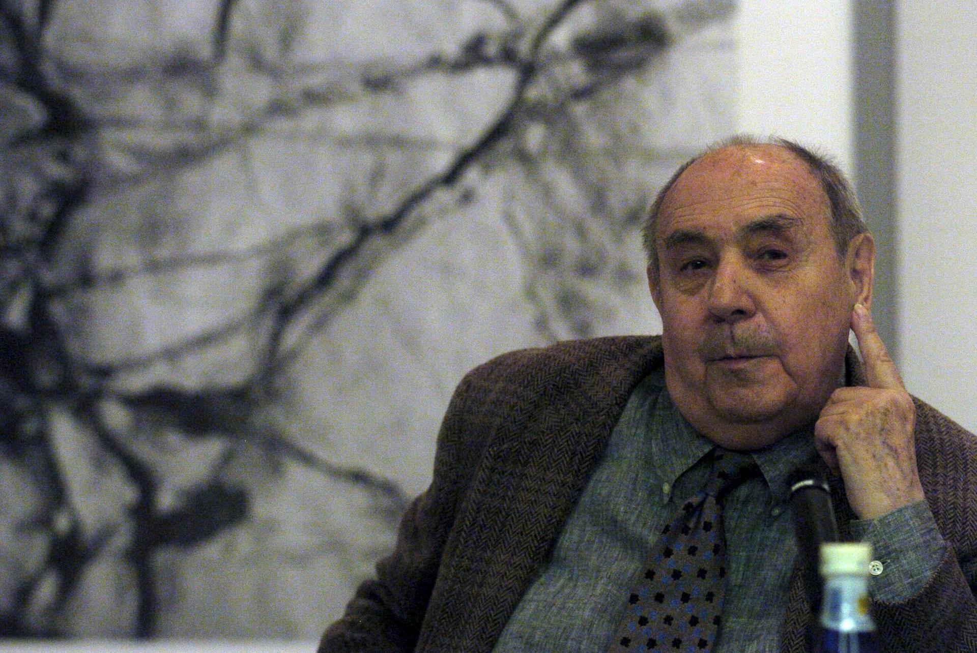 El artista conquense Gustavo Torner durante la presentación de su exposición "Torner: naturaleza y razón" en Granada en 2008. EFE/Juan Ferreras
