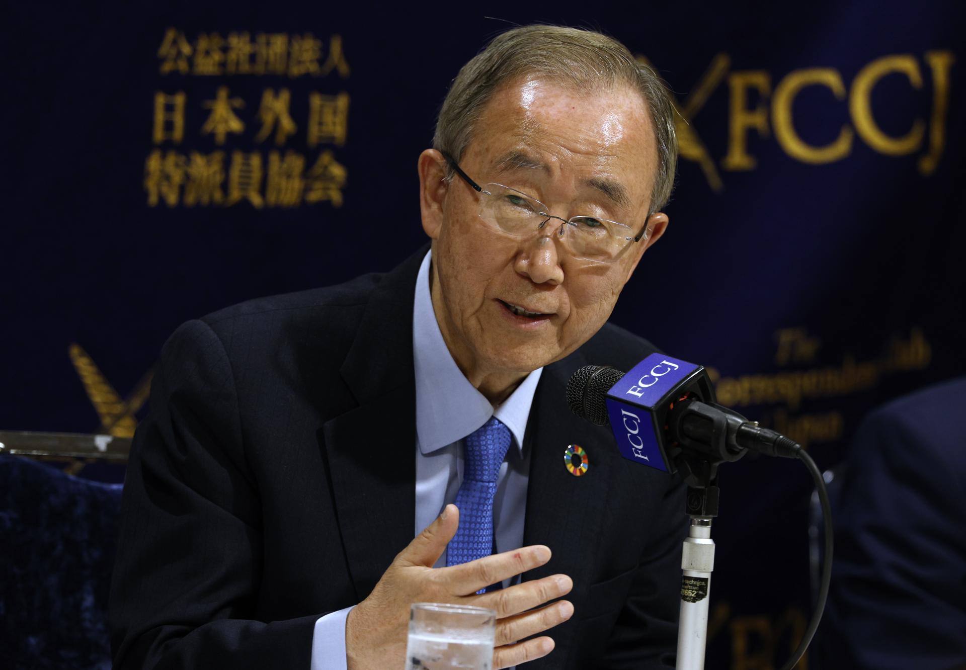Fotografía de archivo del exsecretario general de la ONU, Ban Ki-Moon. EFE/EPA/FRANCK ROBICHON