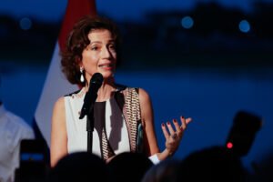La directora general de la Unesco, Audrey Azoulay. EFE/ Juan Pablo Pino