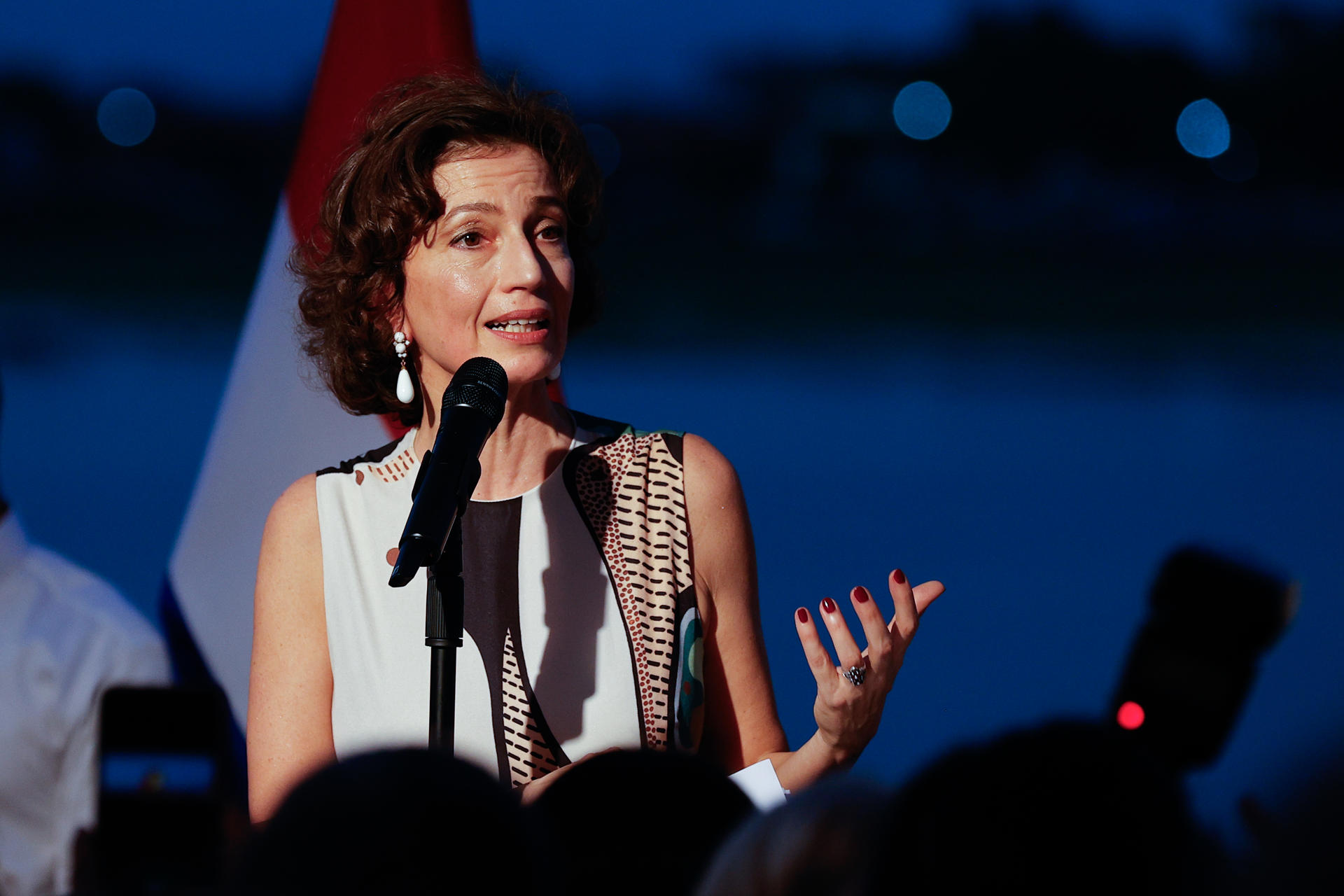 La directora general de la Unesco, Audrey Azoulay. EFE/ Juan Pablo Pino