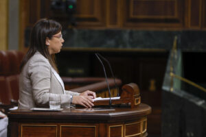La diputada del PP Ana Belén Vázquez durante la sesión de control al Gobierno, este miércoles en el Congreso. EFE/J.J. Guillén