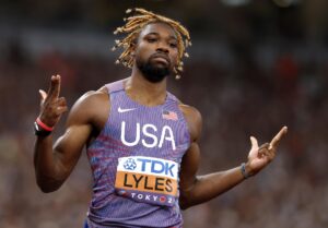 El estadounidense Noah Lyles, clasificado para la final de 200 metros de los Mundiales de Tokio. EFE/EPA/FRANCK ROBICHON