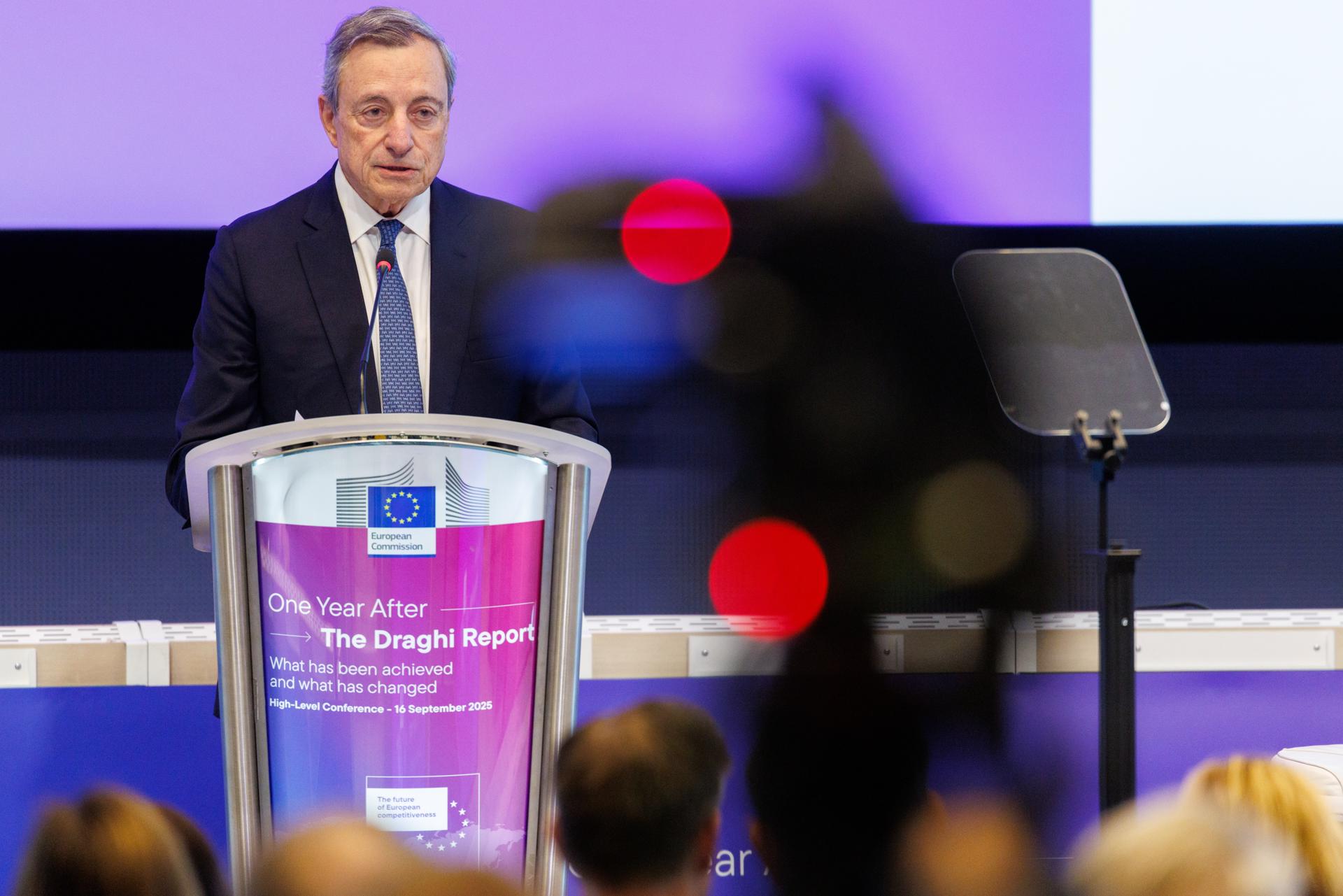Imagen de hoy de Mario Draghi en Bruselas. (Bélgica, Bruselas) EFE/EPA/OLIVIER MATTHYS