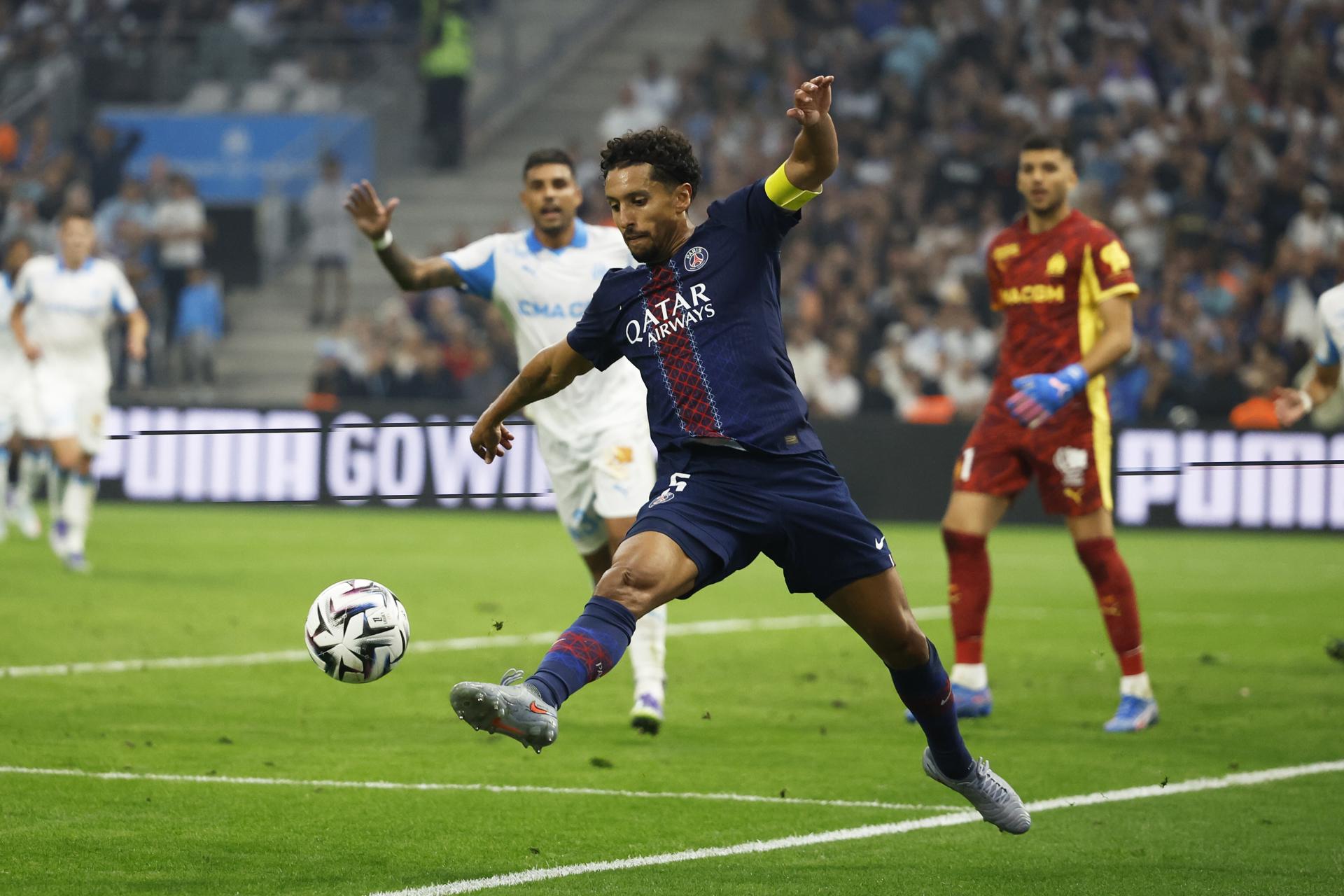 Marquinhos, el capitán del Paris Saint-Germain, en partido el pasado día 22. EFE/EPA/Guillaume Horcajuelo