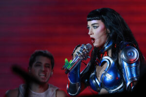 La cantante estadounidense Katy Perry durante su presentación en el festival de música 'The Town' este domingo, en Sao Paulo (Brasil). EFE/ Sebastião Moreira