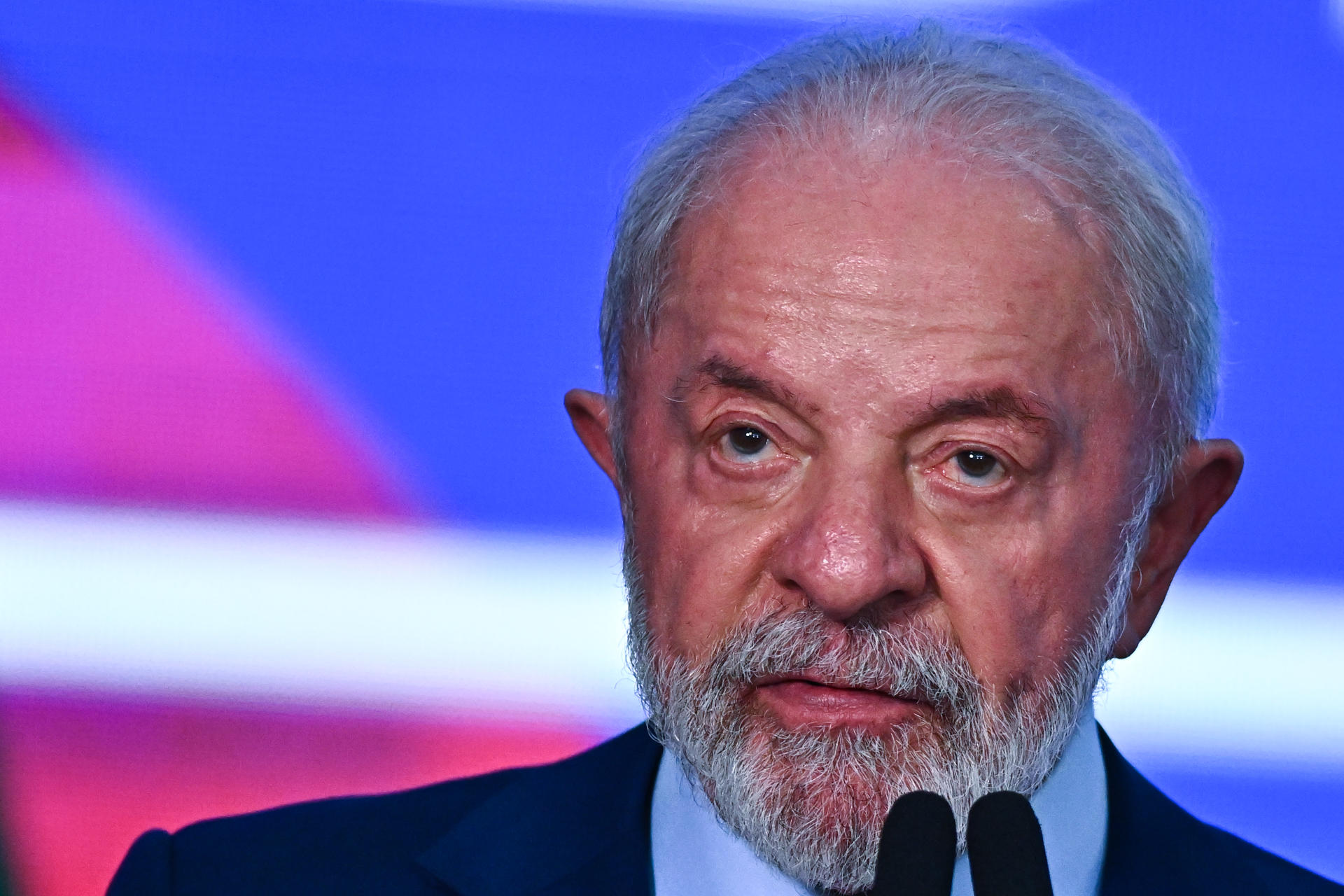 El presidente de Brasil, Luiz Inácio Lula da Silva, habla durante un evento este miércoles, en el Palácio del Planalto en Brasilia (Brasil). EFE/ Andre Borges