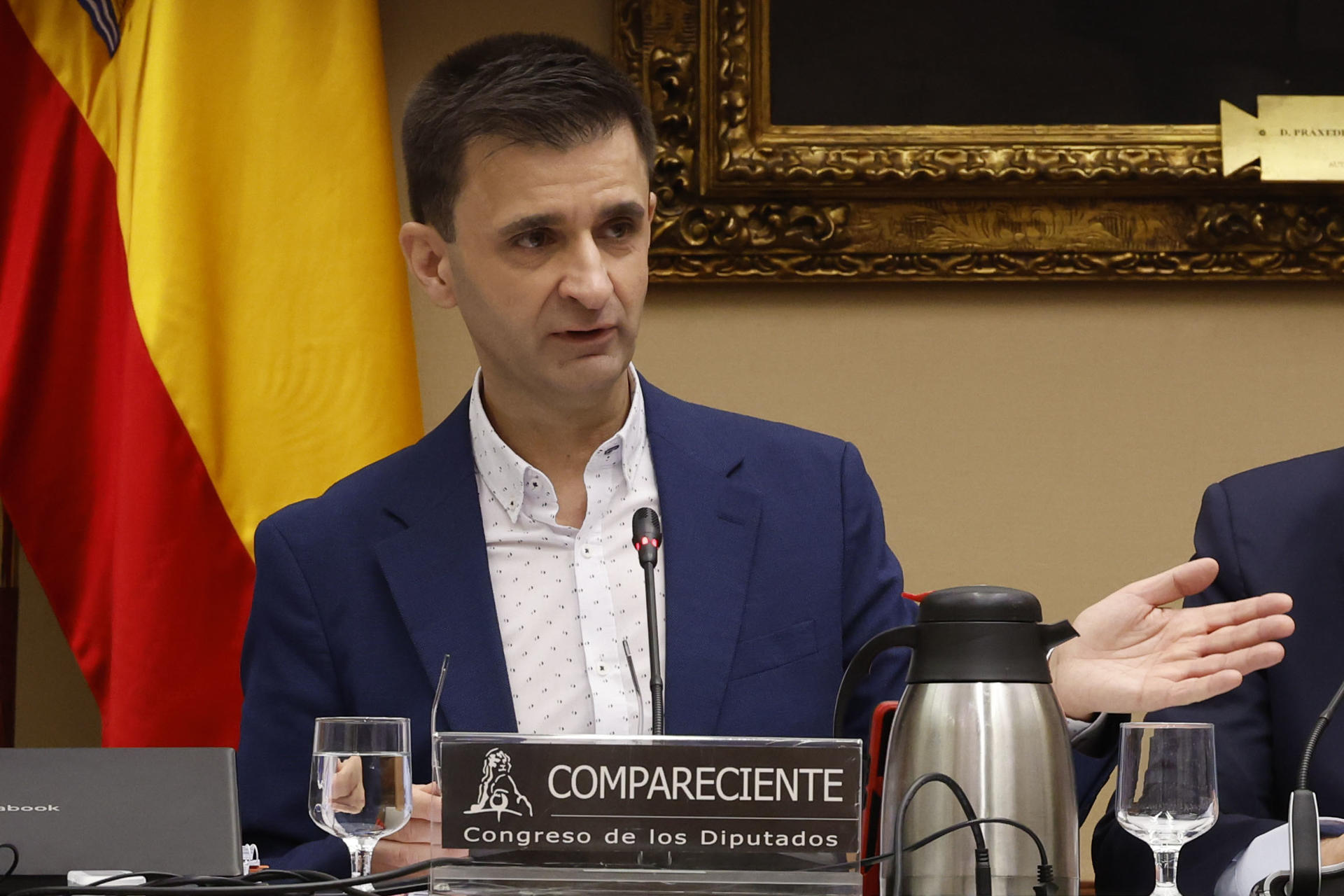 El presidente de RTVE, José Pablo López, comparece ante la Comisión Mixta de Control Parlamentario de la Corporación RTVE este jueves en el Congreso de los Diputados. EFE/ J.J. Guillén