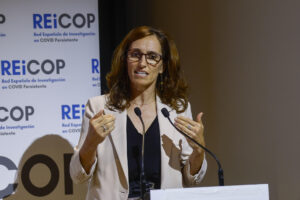 La ministra de Sanidad, Mónica García. EFE/ Rodrigo Jiménez