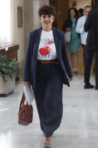 La portavoz del PNV Maribel Vaquero a su llegada a la reunión de la Junta de Portavoces del Congreso, este martes. EFE/J.P. Gandul