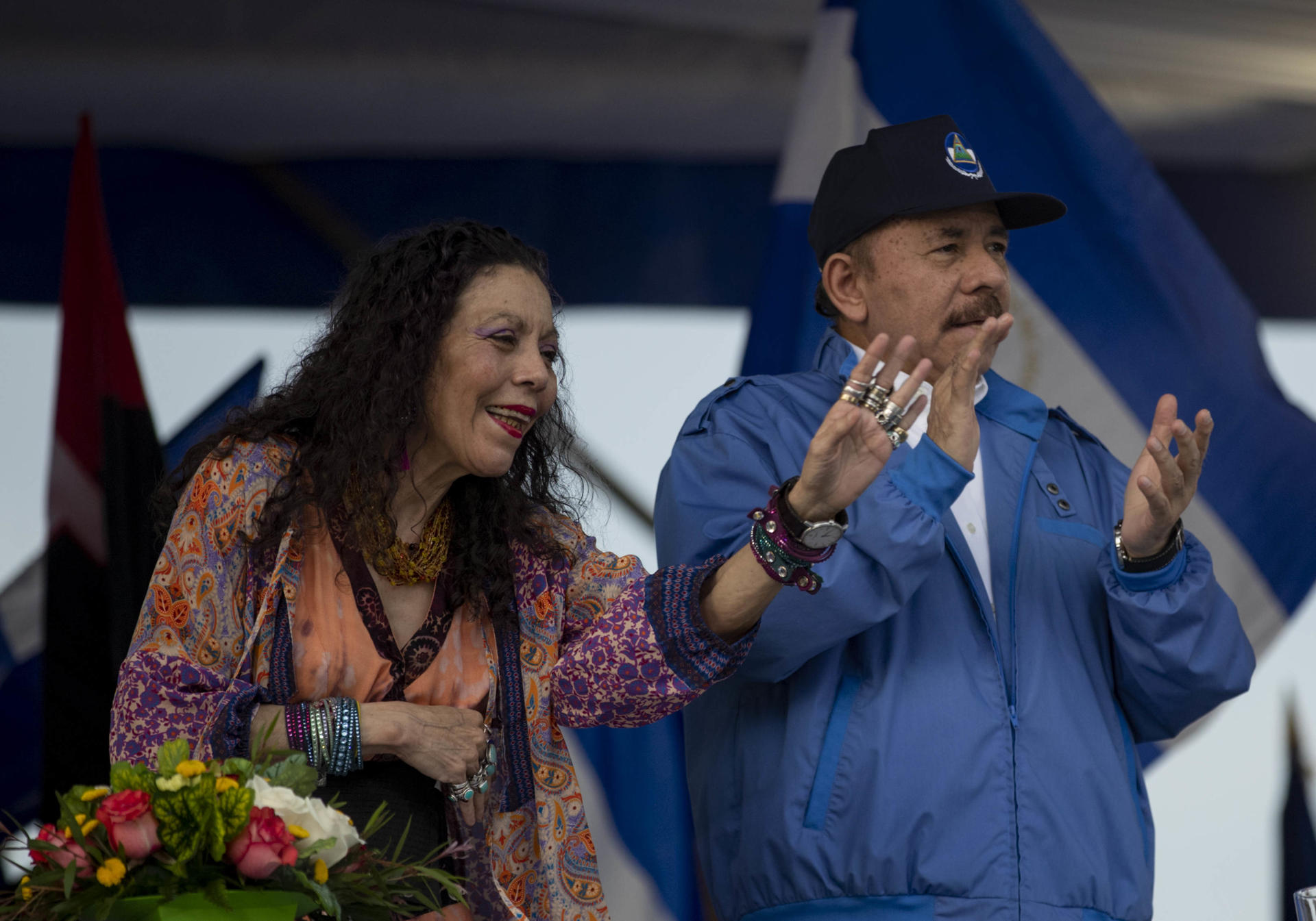 Fotografía de archivo de los esposos y copresidentes de Nicaragua, Daniel Ortega y Rosario Murillo. EFE/ Stringer