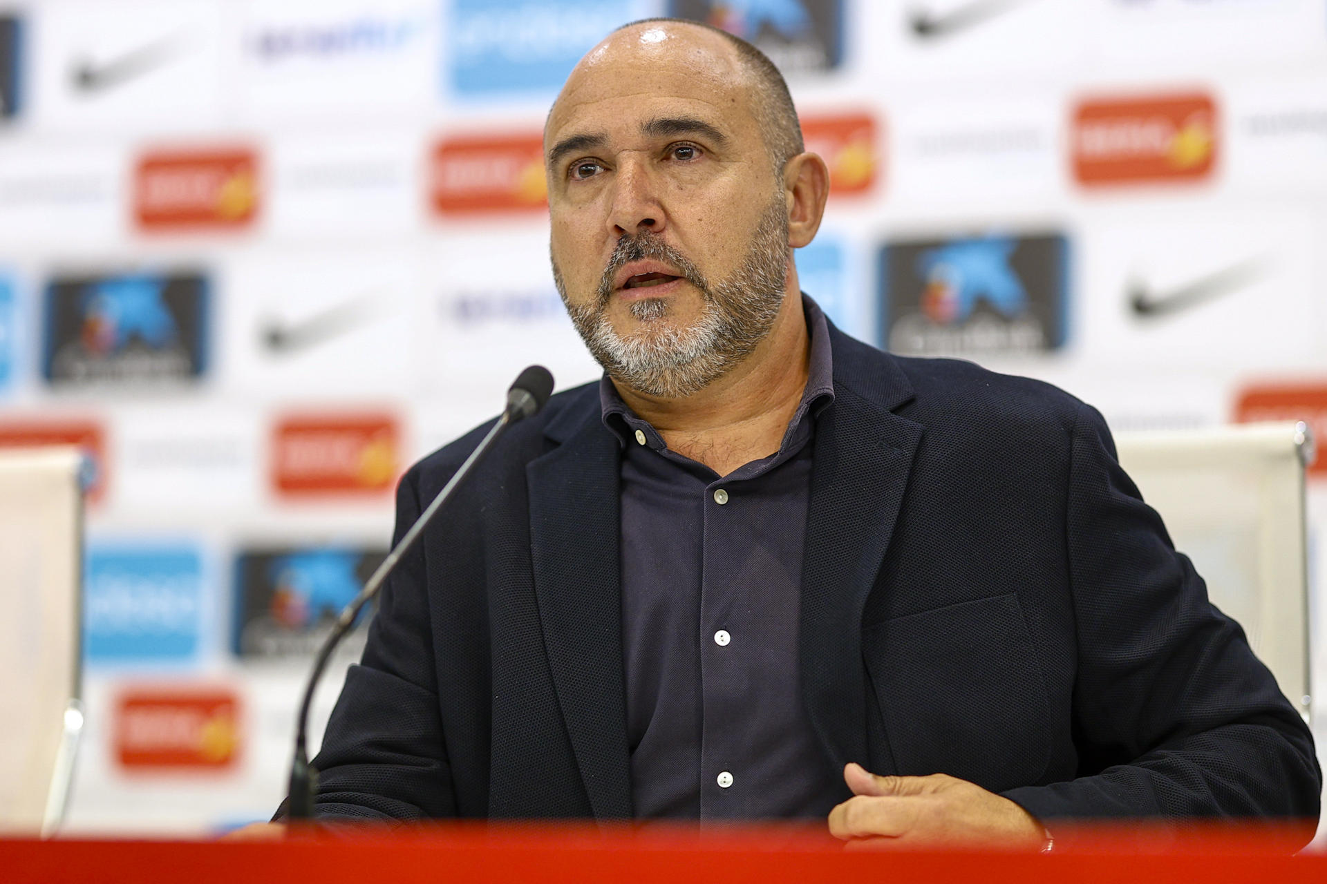 Chus Mateo, durante su presentación como nuevo seleccionador absoluto masculino, este martes en Madrid. EFE/Rodrigo Jiménez
