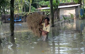 Inundaciones en la India causadas por el monzón, en una imagen de archivo. EFE/EPA/STR