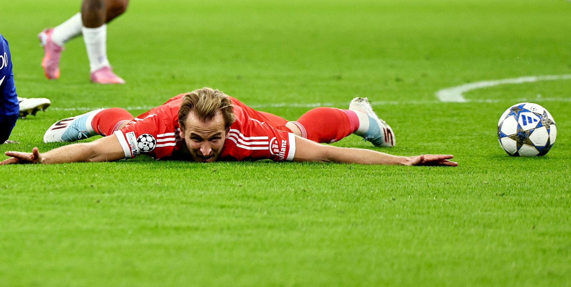El punta Harry Kane, del Bayern Múnich durante el partido de la fase de liga de la UEFA Champions League league que han jugado Bayern Munich y Chelsea en Múnich, Alemania. EFE/EPA/ANNA SZILAGYI
