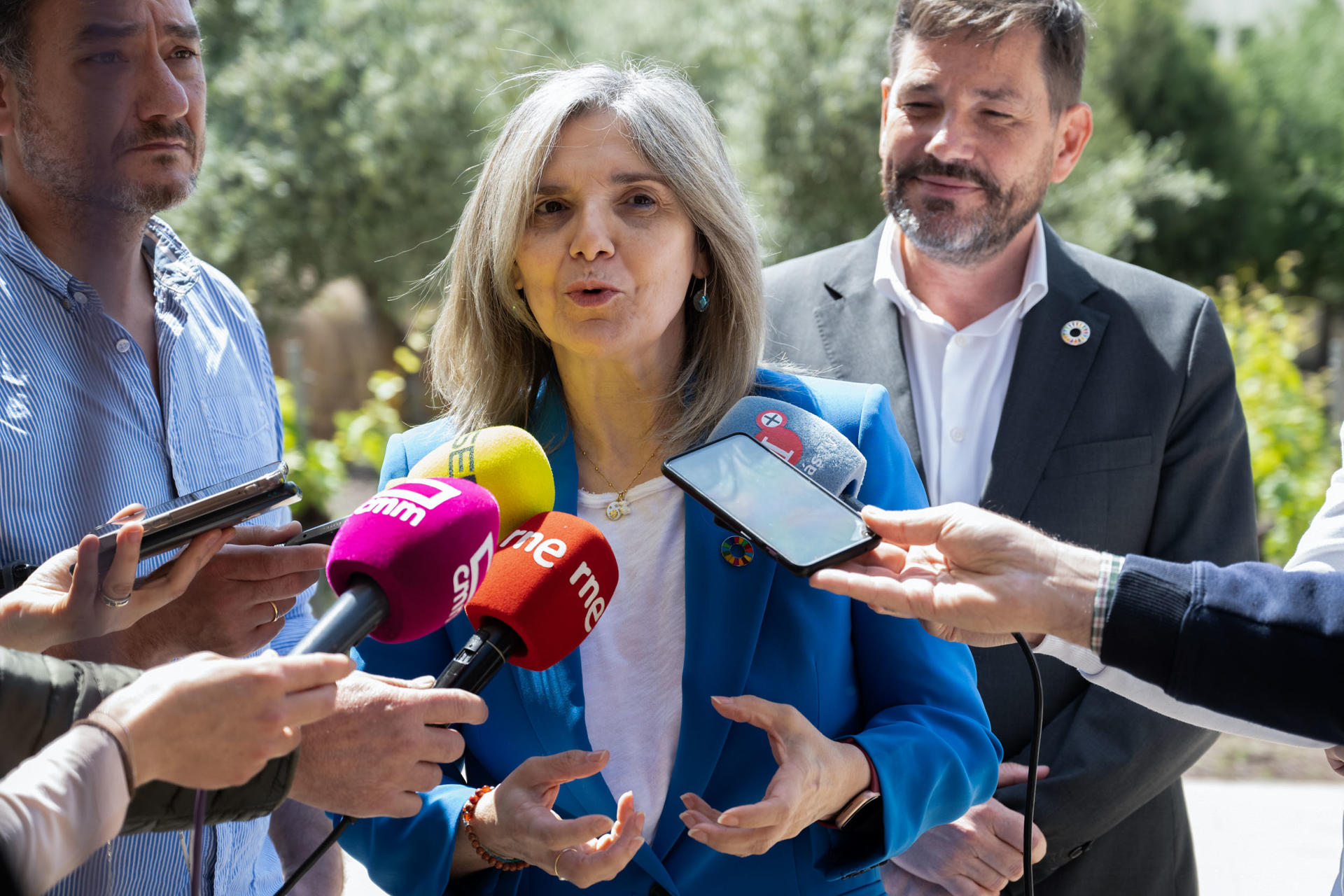 La secretaria de Estado de Migraciones, Pilar Cancela (c). EFE/ Jesus Monroy