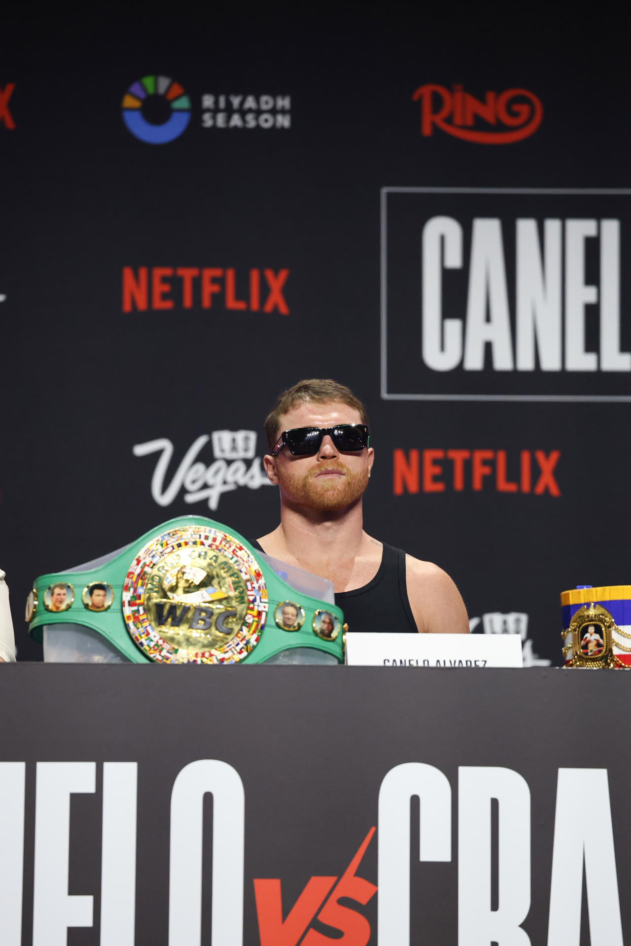 El mexicano Saúl 'Canelo' Álvarez admitió este jueves que la pelea del próximo sábado en Las Vegas con el estadounidense Terence Crawford será difícil. EFE/ Octavio Guzmán
