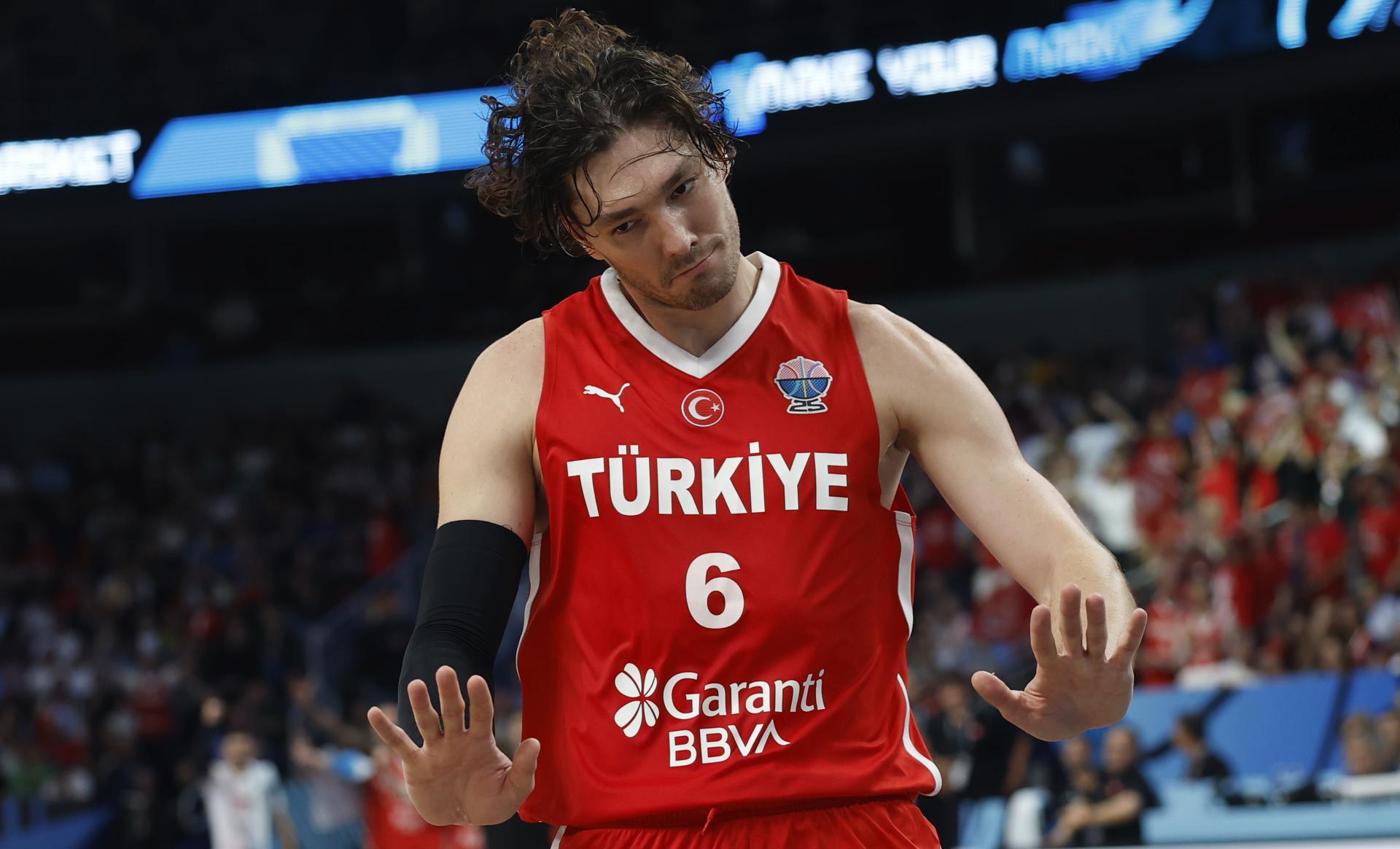 Cedi Osman, durante el partido. EFE/EPA/TOMS KALNINS