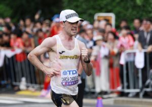 El español Diego García Carrera atribuyó este sábado un "significado especial" el octavo puesto alcanzado en los 20 kilómetros marcha en los Mundiales de atletismo de Tokio. EFE/EPA/MAST IRHAM