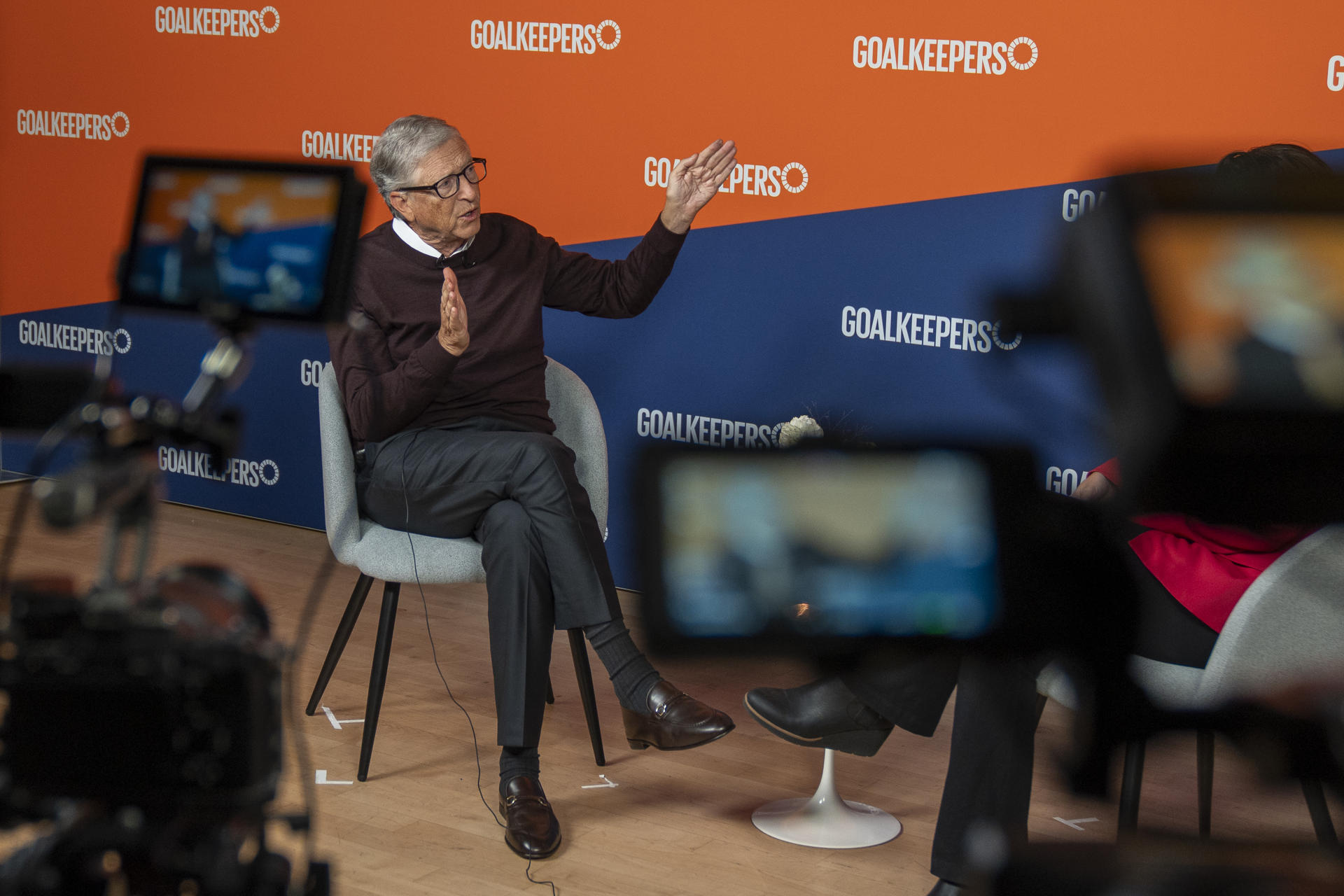 El magnate estadounidense Bill Gates, cofundador de Microsoft, habla durante una entrevista con EFE este lunes, en Nueva York (EE.UU.). EFE/Ángel Colmenares
