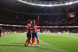 Giuliano Simeone celebra un gol en el Metropolitano, en una foto de archivo. EFE / J.J.Guillen