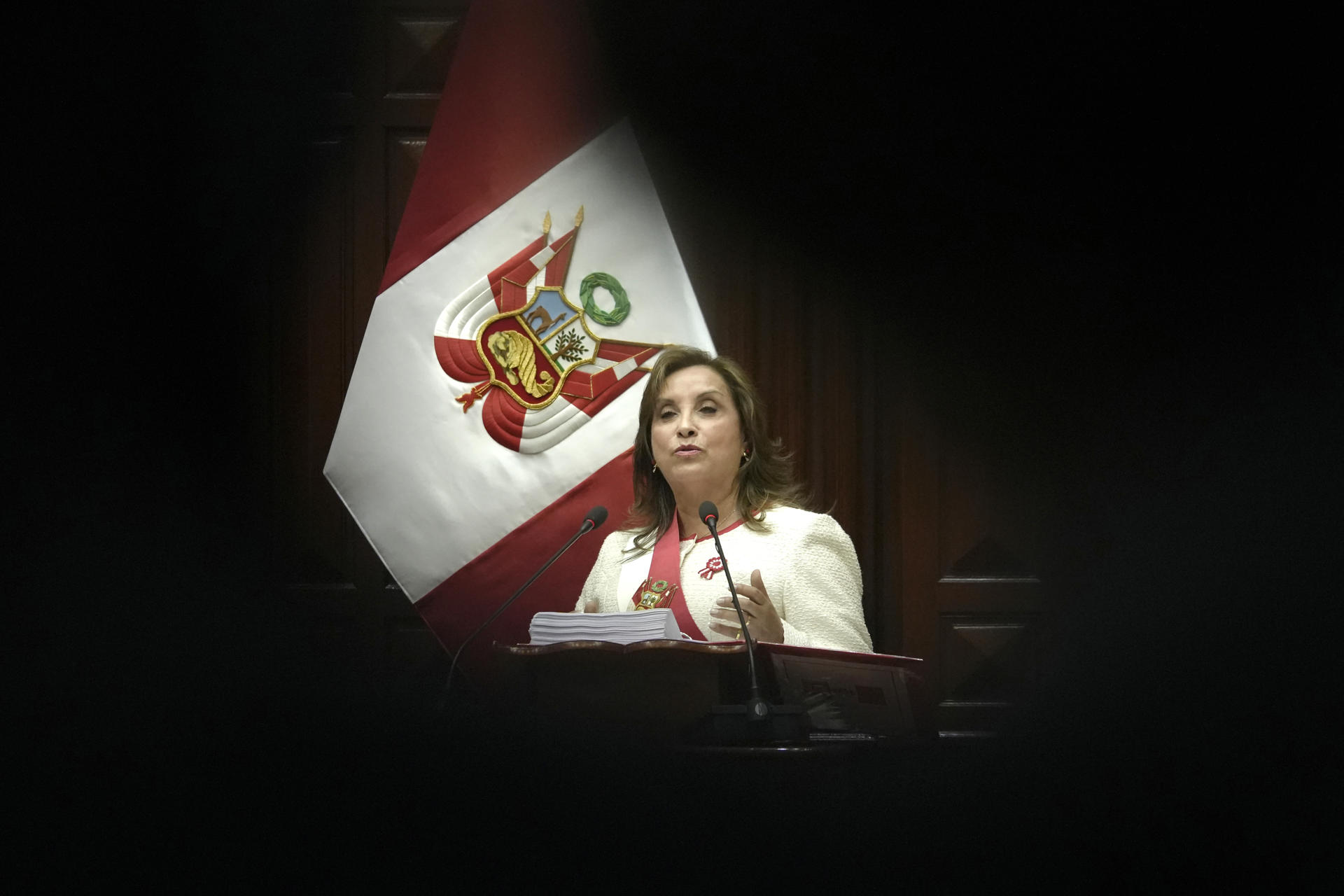 Fotografía de archivo de la presidenta de Perú, Dina Boluarte. EFE/ John Reyes ARCHIVO