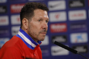 Simeone, durante la rueda de prensa.-EFE/ Zipi Aragón