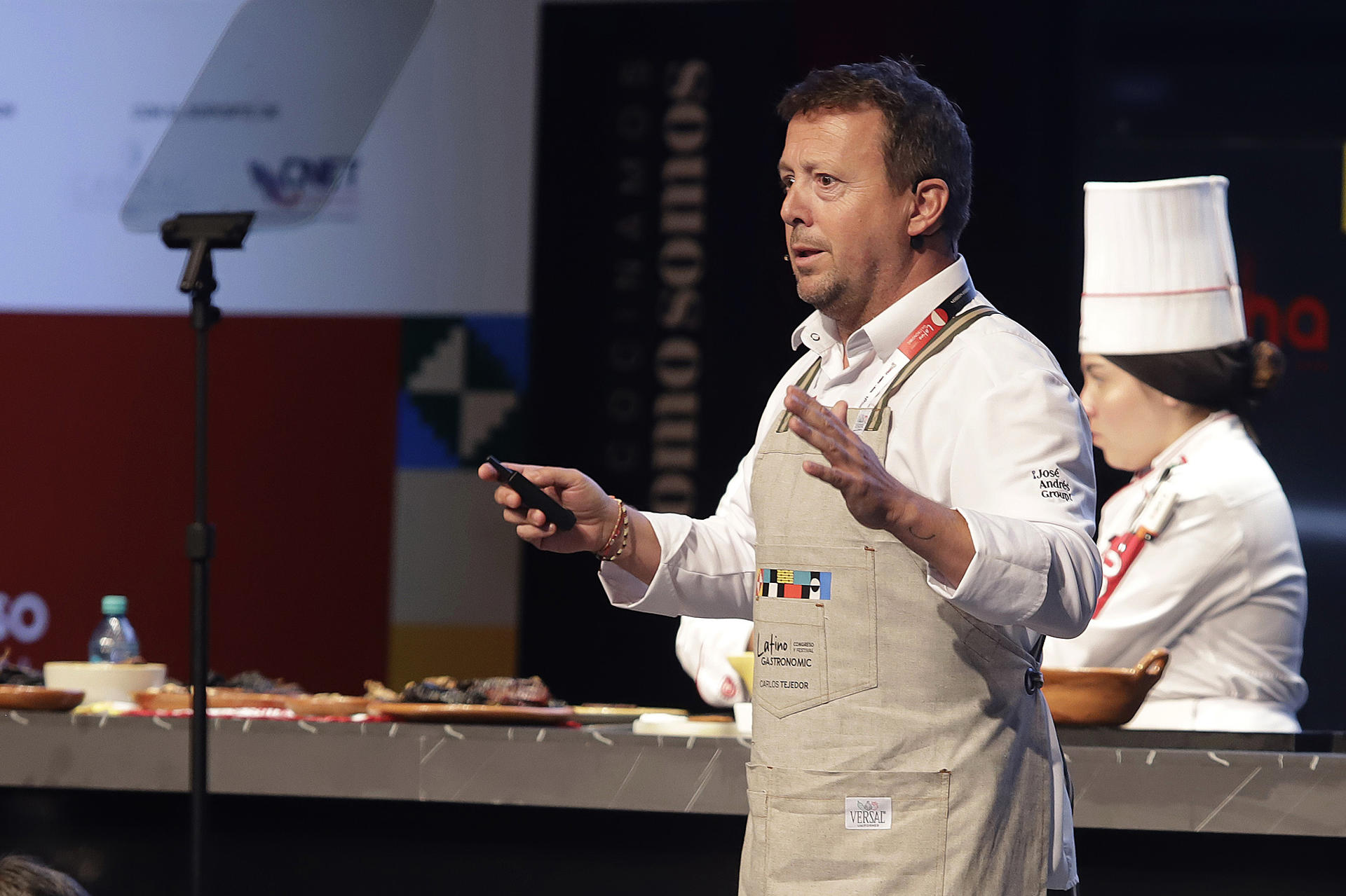 El chef español Carles Tejedor, durante su participación en el Congreso y Festival Latino Gastronomic, el pasado jueves en la ciudad de Puebla (México). EFE/ Hilda Ríos
