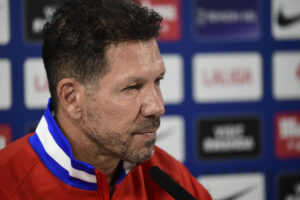 Simeone, durante la rueda de prensa. EFE/Víctor Lerena