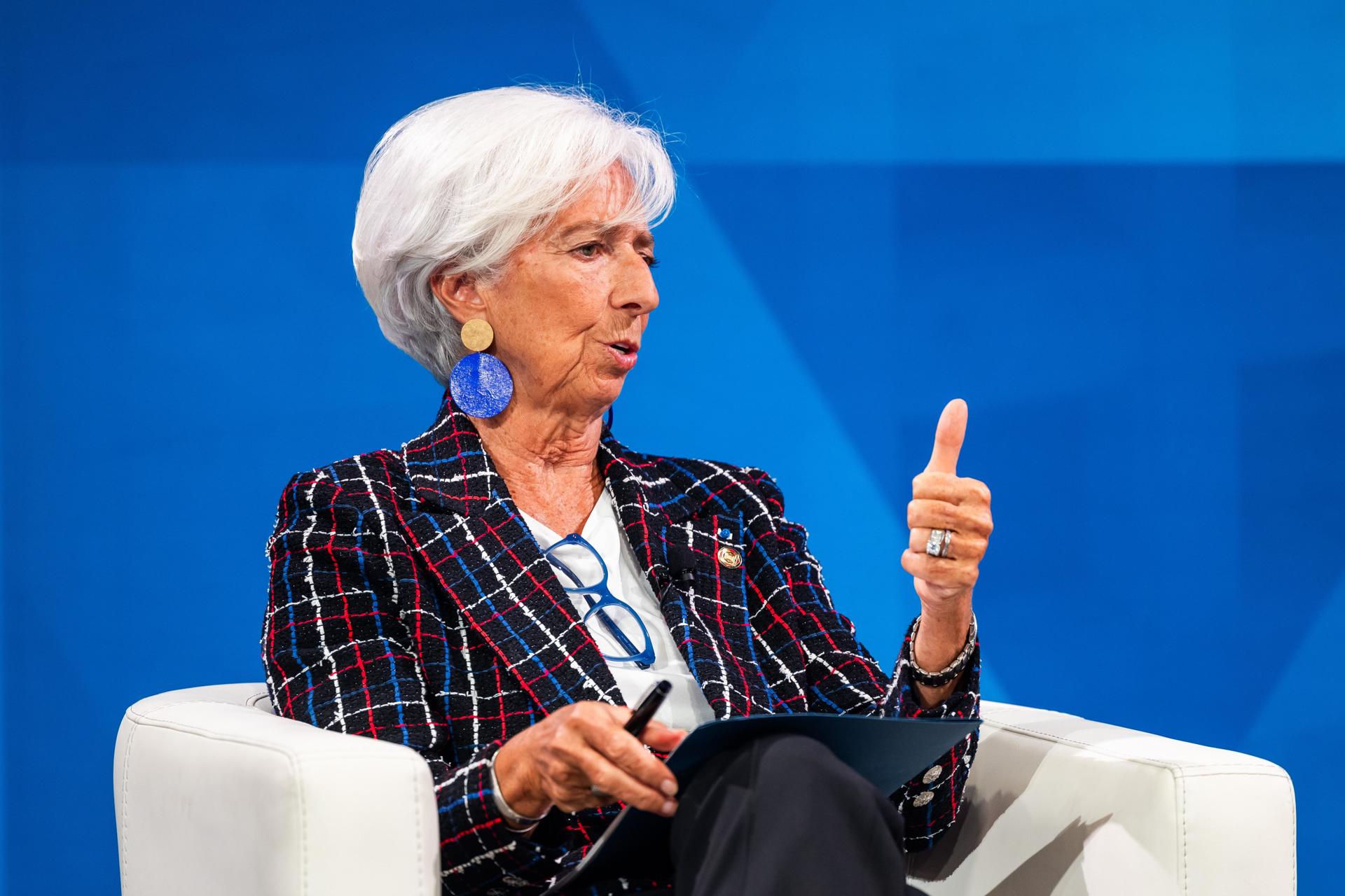 Imagen de archivo de la presidenta del Banco Central Europeo (BCE), Christine Lagarde. EFE/EPA/JIM LO SCALZO