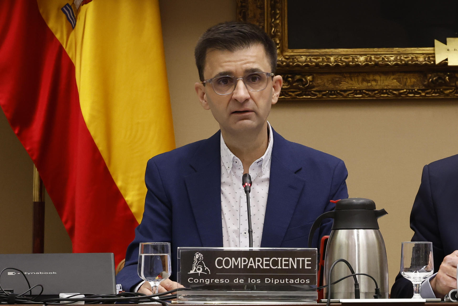 El presidente de RTVE, José Pablo López, comparece ante la Comisión Mixta de Control Parlamentario de la Corporación RTVE este jueves en el Congreso de los Diputados. EFE/ J.J. Guillén
