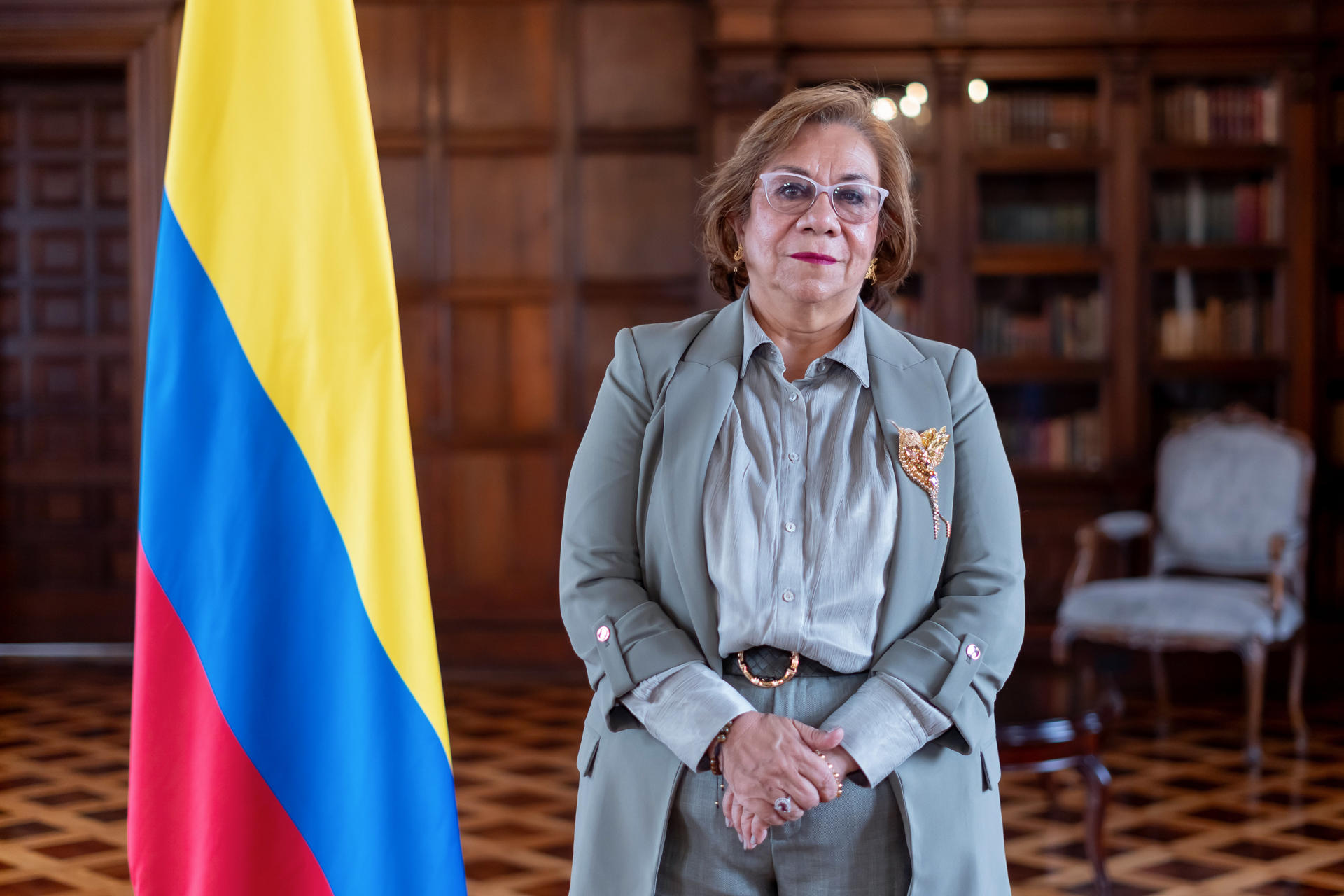 La canciller de Colombia, Rosa Villavicencio, habla durante una entrevista con EFE este 19 de septiembre de 2025, en Bogotá (Colombia). EFE/ Leonardo Castañeda
