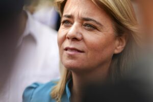 Foto de archivo de la eurodiputada y ex coordinadora del Bloco de Esquerda (BE), Catarina Martins. EFE/HUGO DELGADO