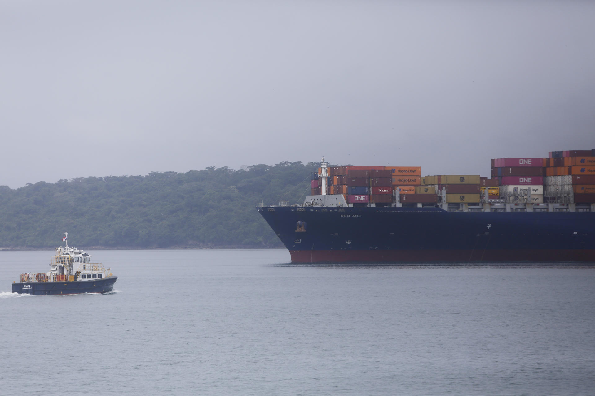 Fotografía de archivo de un portacontenedores que navega por una de las salidas del canal de Panamá en Ciudad de Panamá (Panamá). EFE/ Carlos Lemos