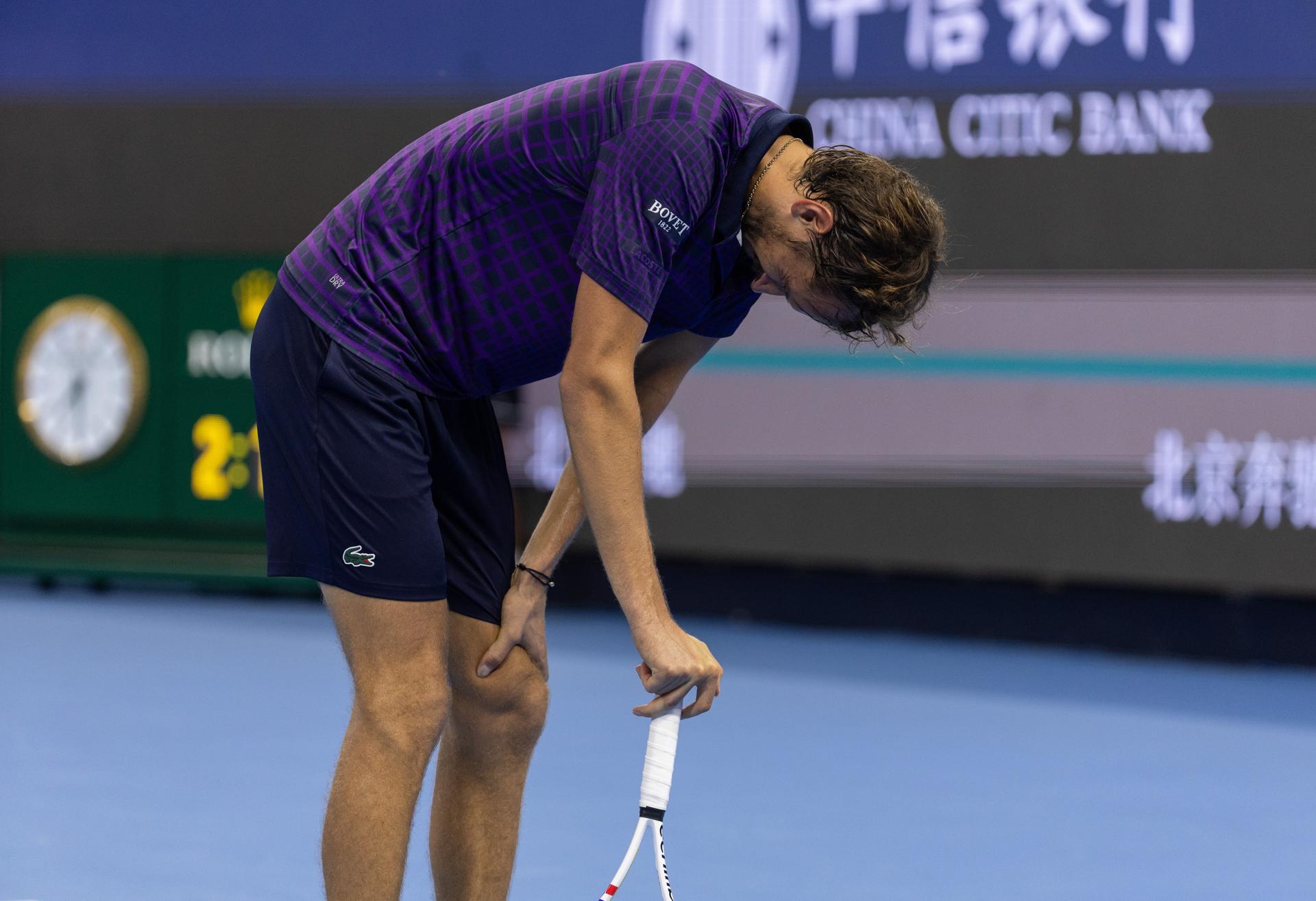 El ruso Daniil Medvedev en su partido ante Learner Tienen Pekín, China. EFE/EPA/JESSICA LEE
