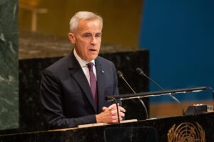 El primer ministro canadiense, Mark Carney, en la ONU. EFE/EPA/LEV RADIN