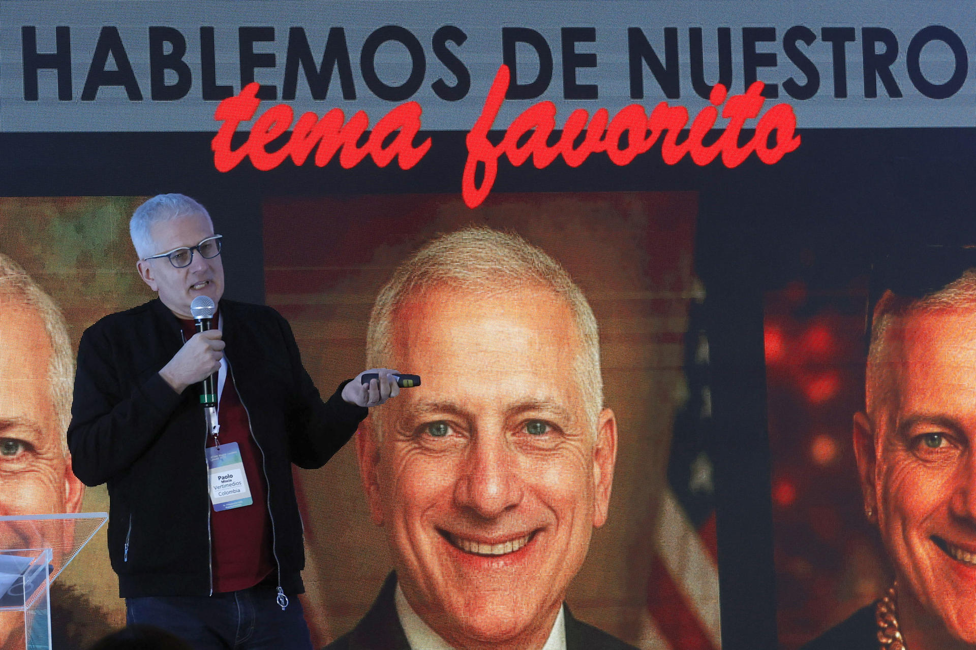 El fundador y CEO de Vertimedios Colombia, Paolo Miscia, habla durante la sexta edición del Latam Media Leaders Summit 2025 este miércoles, en Bogotá (Colombia). EFE/ Mauricio Dueñas Castañeda
