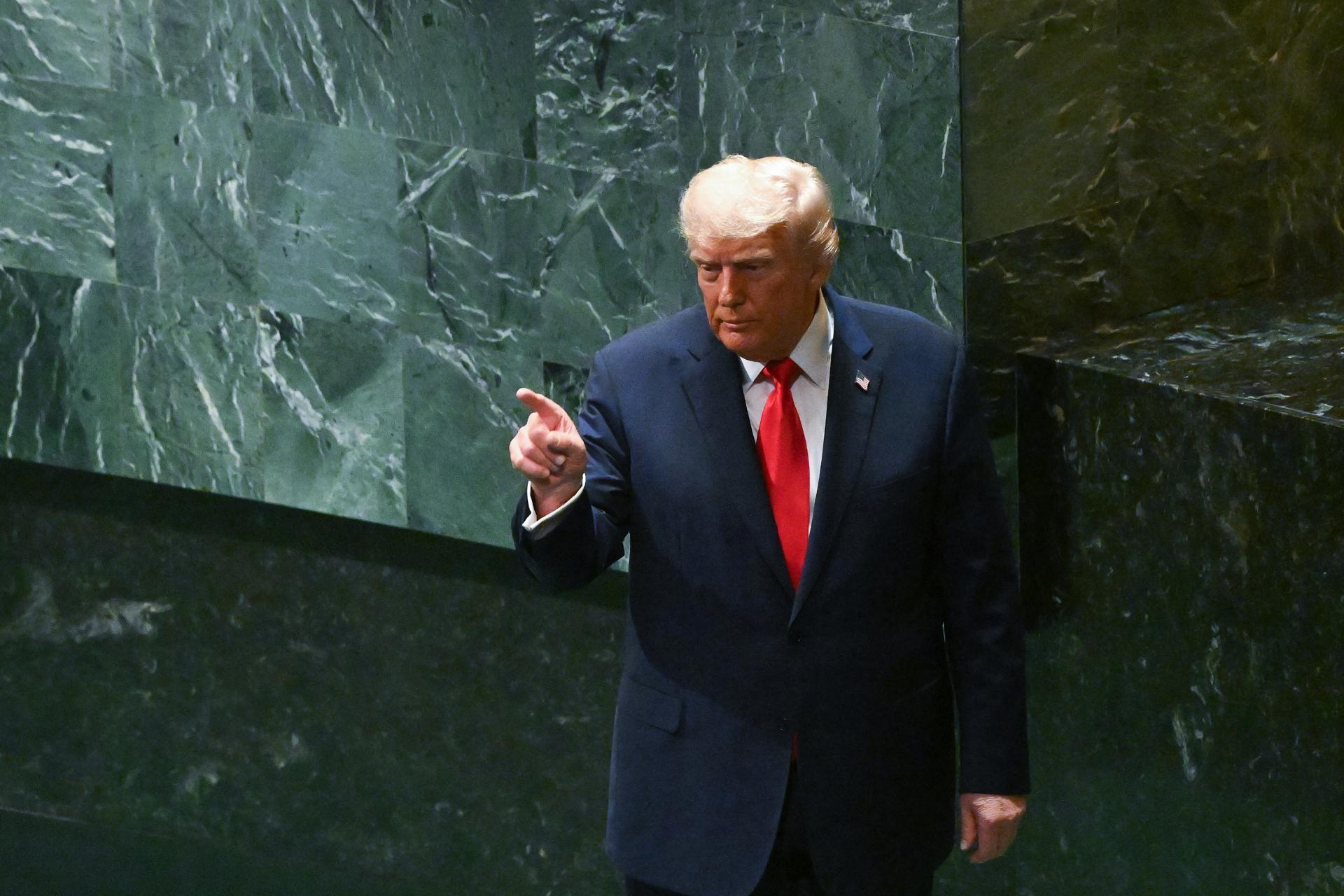 El presidente de Estados Unidos, Donald Trump, durante la Asamblea Generral de la ONU. EFE/Lukas Coch