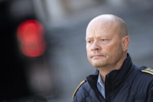 El inspector Jens Jespersen, de la Policía de la capital danesa, durante una conferencia de prensa en la sede de la Policía en Copenhague, el 23 de septiembre de 2025. EFE/EPA/Emil Helms DENMARK OUT