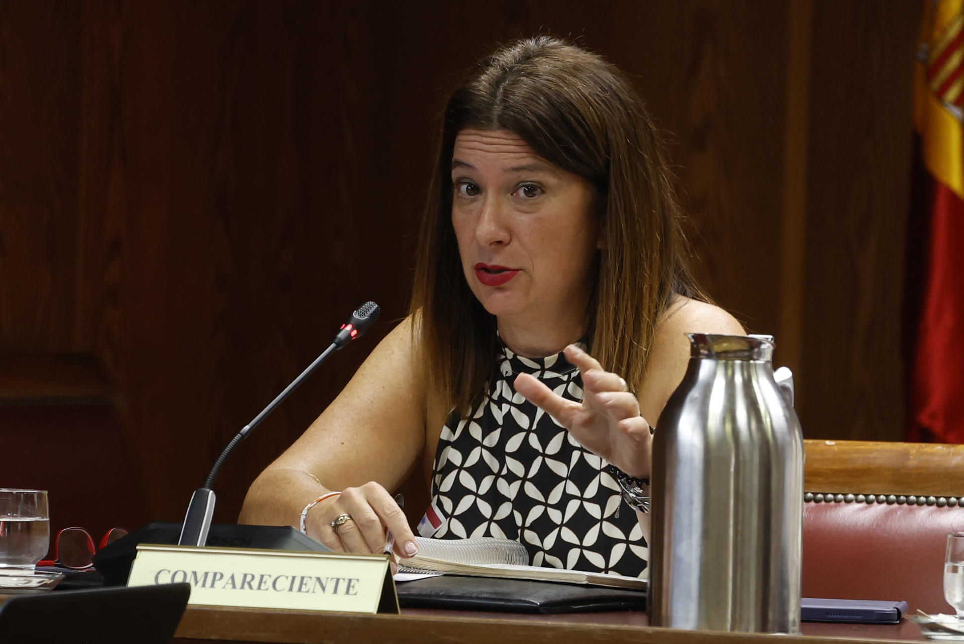 La exdirectora de Comunicación de Enusa y exdirectora de Filatelia y relaciones institucionales del grupo Correos, Leire Díez, comparece en la comisión de investigación del caso Koldo, este lunes, en el Senado. EFE/ J.J. Guillén