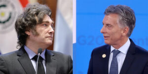 Combo de dos fotografías de archivo del presidente de Argentina, Javier Milei (i), y el exmandatario argentino Mauricio Macri. EFE