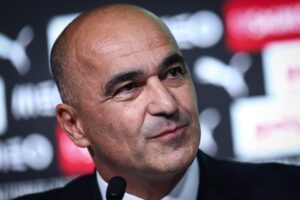 El técnico de Portugal, Roberto Martinez, durante la rueda de prensa en la que anunció la lista para los partidos contra Irlanda y Hungría. EFE/EPA/RODRIGO ANTUNES