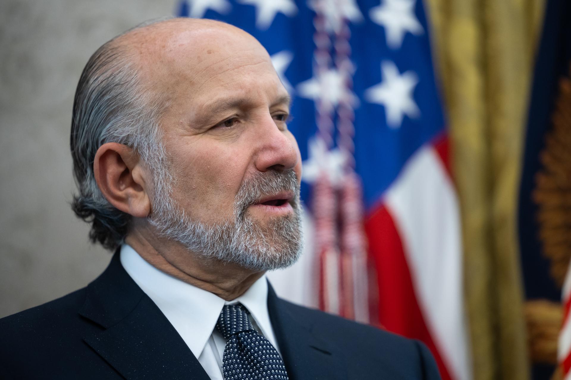 El secretario de Comercio de Estados Unidos, Howard Lutnick, en una rueda de prensa el Casa Blanca, Washington, el 30 de mayo de 2025. EFE/EPA/FRANCIS CHUNG