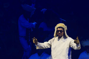 Fotografía de archivo de Bad Bunny durante una presentación en el Coliseo de Puerto Rico, en San Juan (Puerto Rico). EFE/ Thais Llorca ARCHIVO